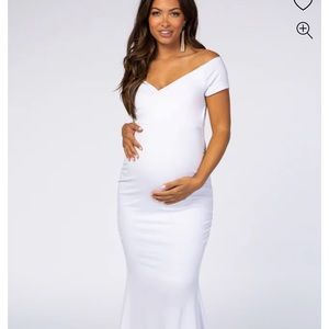 Pinkblush Maternity Off Shoulder Wrap Maternity Maxi Dress